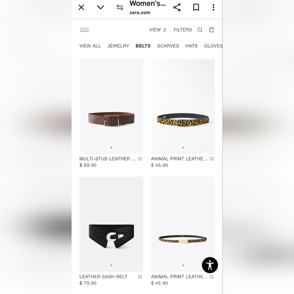 Zara snakeskin belt with gold hardware Size 85 made in Spain - Picture 10 of 11